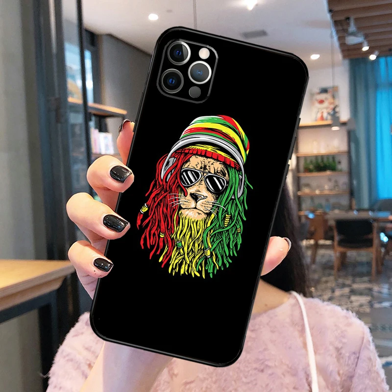 Bob Marley Rasta Lion Case For iPhone 14 15 16 12 11 13 Pro Max XS X XR Plus 13 12 Mini Back Cover Shell