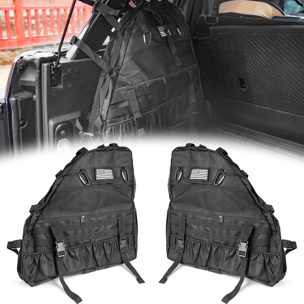 Bronco Roll Bar Bolsa de carga de almacenamiento Maletero trasero Organizador de jaula con múltiples bolsillos para Ford Bronco 4 puertas 2021-2025 (excluye Raptor/Sport)