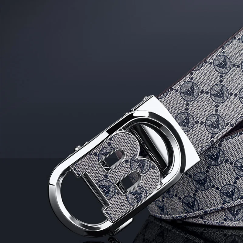 Moda carta fivela cinto masculino cinto de cintura masculino resistente ao desgaste cinto corpo liga fivela cabeça cinto de couro