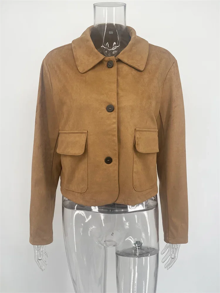 Elegant Autumn Fashion Jackets For Women Patchwork Lapel Solid 2025 New Commute High Waist Slim Coat Female Casual Jackets