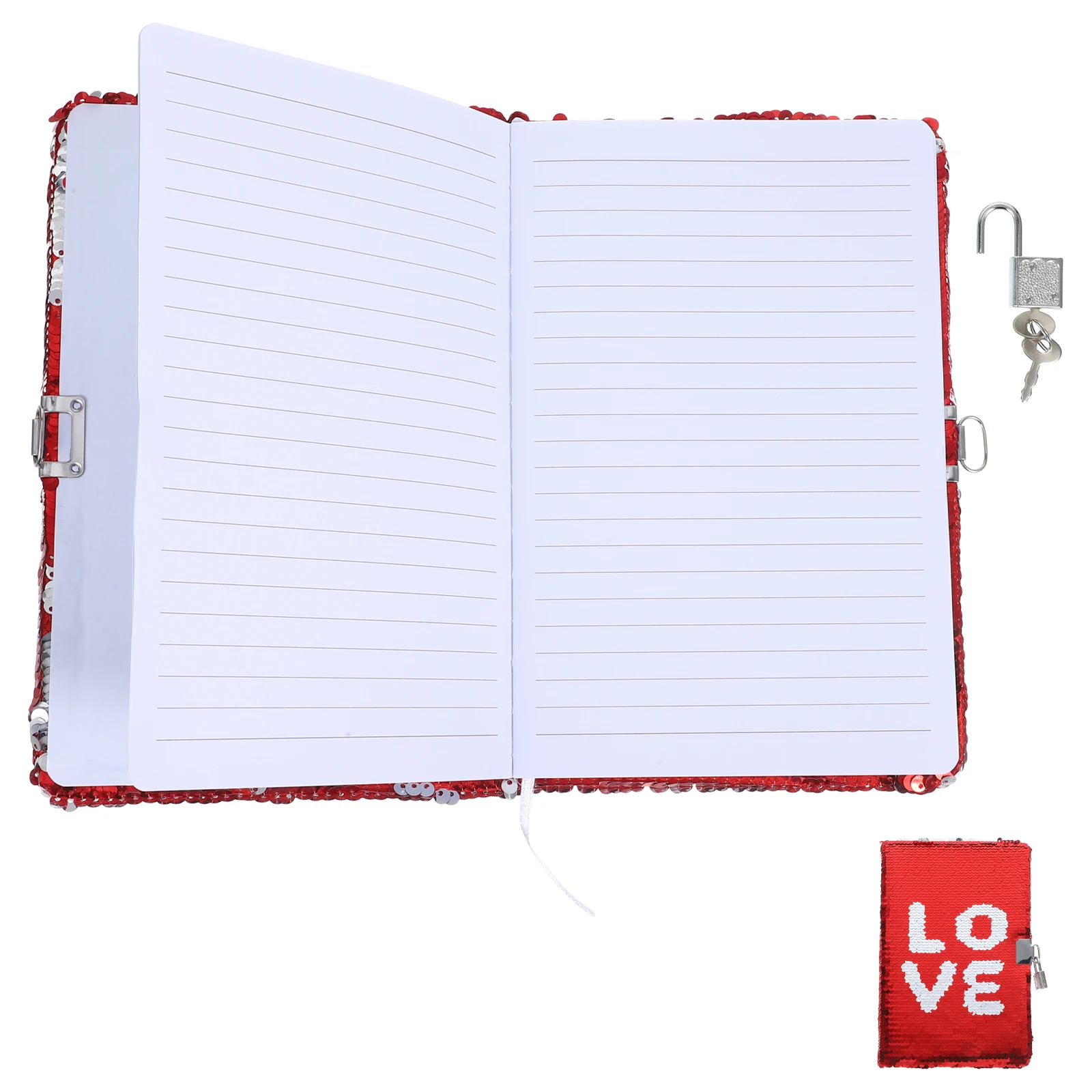 

Lockable Notebook Sequin Notebooks Decorative Planner Travel Notepad Glitter Office Supplies Cute Portable School Girls
