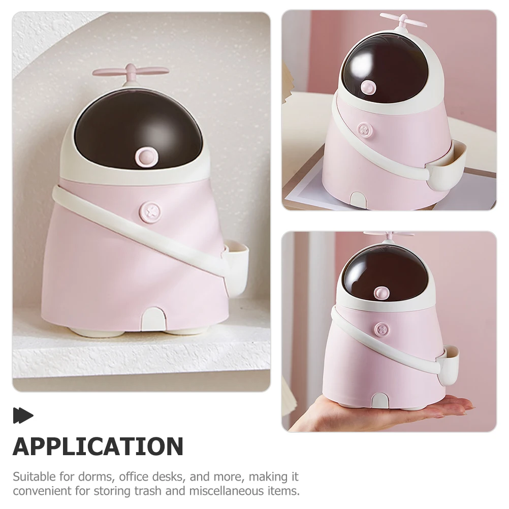 

Astronaut Shaped Trash Can Cute Desktop Garbage Bin Mini Countertop Waste Container For Office Dorm Room Kawaii Space Cartoon
