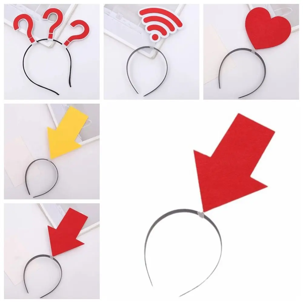 Creative 8.6inch Hairband Arrow WiFi Love Concert Headwear Question Mark Funny Props Headdress Gift