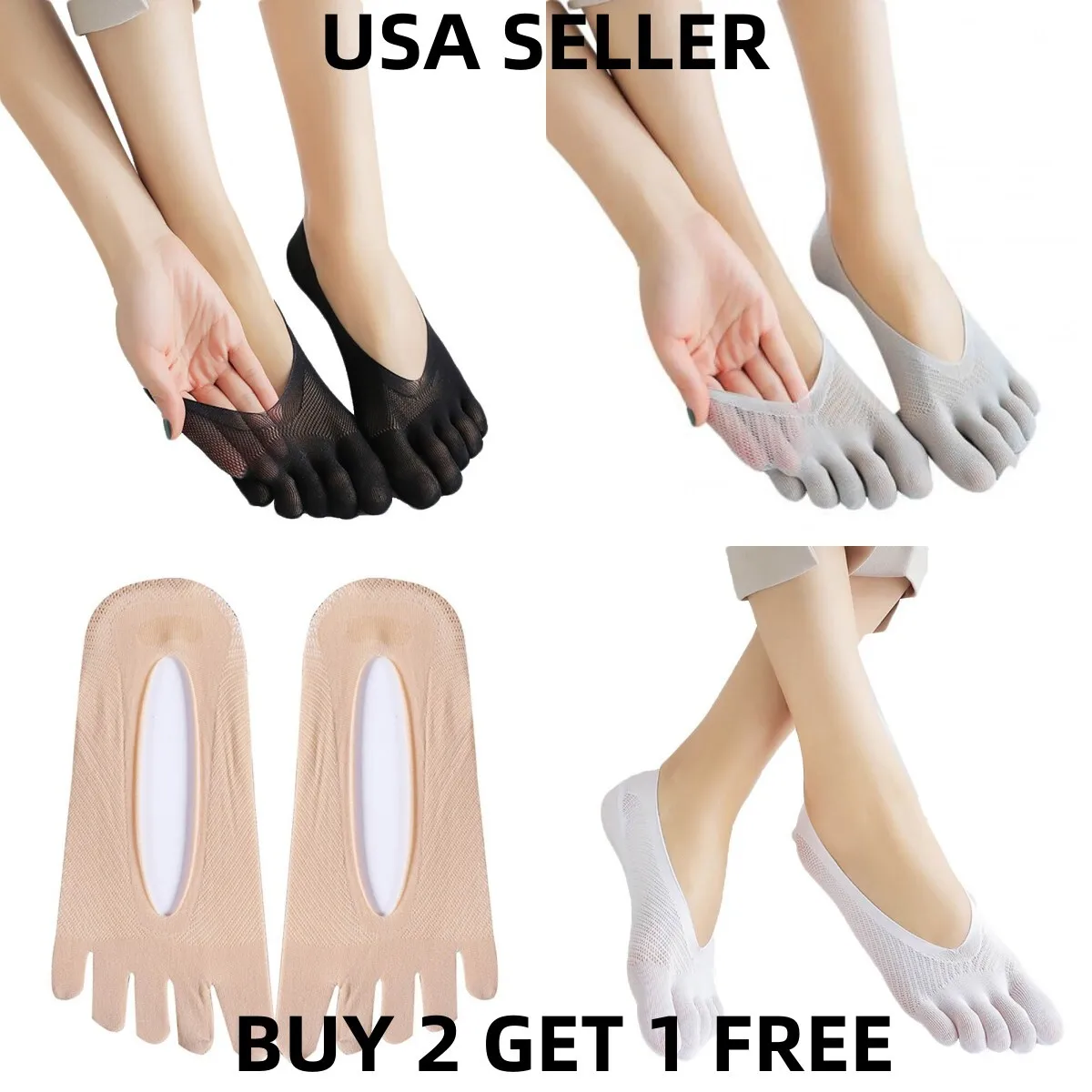 1-6 пар мужских и женских невидимых нескользящих хлопковых носков-лодочек с низким вырезом