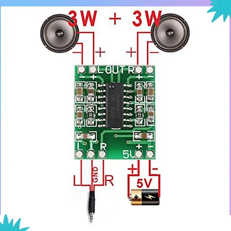 ABZW 15 sztuk cyfrowa płyta wzmacniacza mocy, 2X3W typ D PAM8403 moduł Audio DC 5V cyfrowy moduł płytki wzmacniacza audio