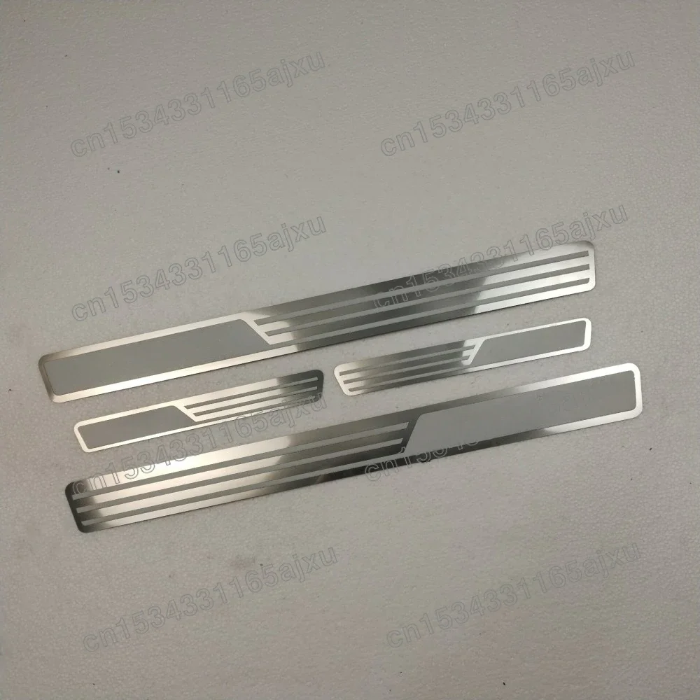 Car Door Protection Step Pedal Sill Scuff Plates Chrome Pads Thresholds Sticker Chromium For VW Volkswagen Passat B5 B6 B7