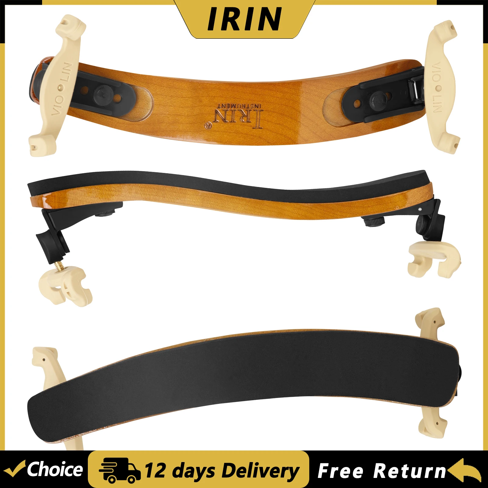 IRIN AY040 Violin Shoulder Rest 3/4 4/4 Adjustable Maple Shoulder Rest Professional Fiddle Support Holder Violin Accessories