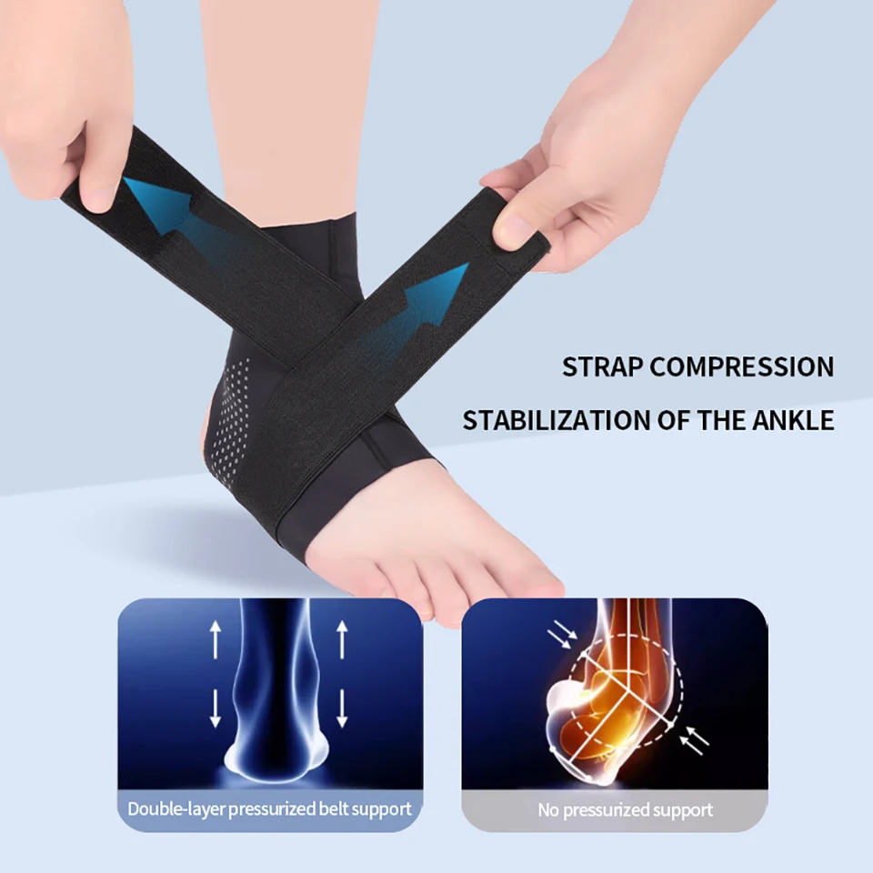 Sport Ankle Stabilizer Brace Compression Ankle Strain Bandages Ankle Support Protector for Basketball Football Fitness Running