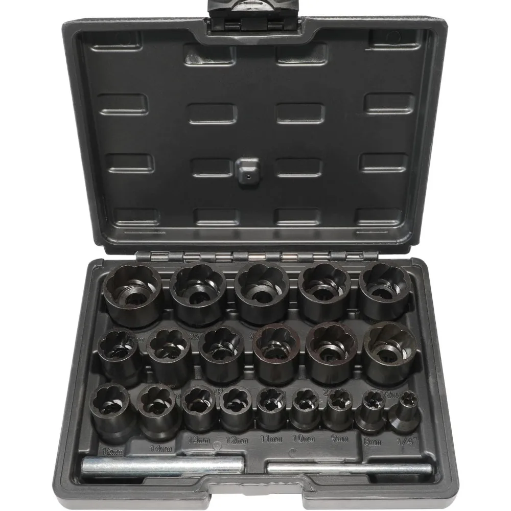 22 Piece Bolt Nut Extractor Set,1/2