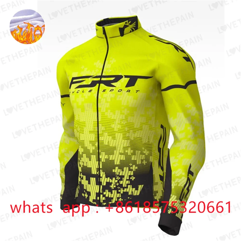 Racing Winter Cycling Jacket Fleece Thermal Long Sleeve Bicycle Clothing Men Outdoor Wind Warm Jersey Coat MTB