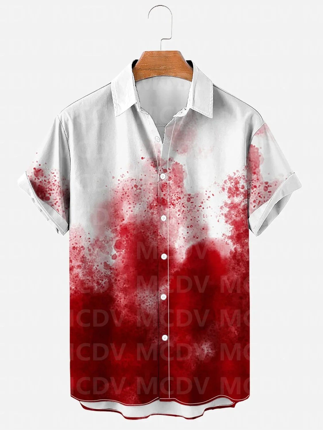 Sexy Hawaiian Casual Men's For Shirt Blood Art 3D Print Mens Fashion Social Camisas Casuais Blouse Floral Kemeja Y2K Harajuku