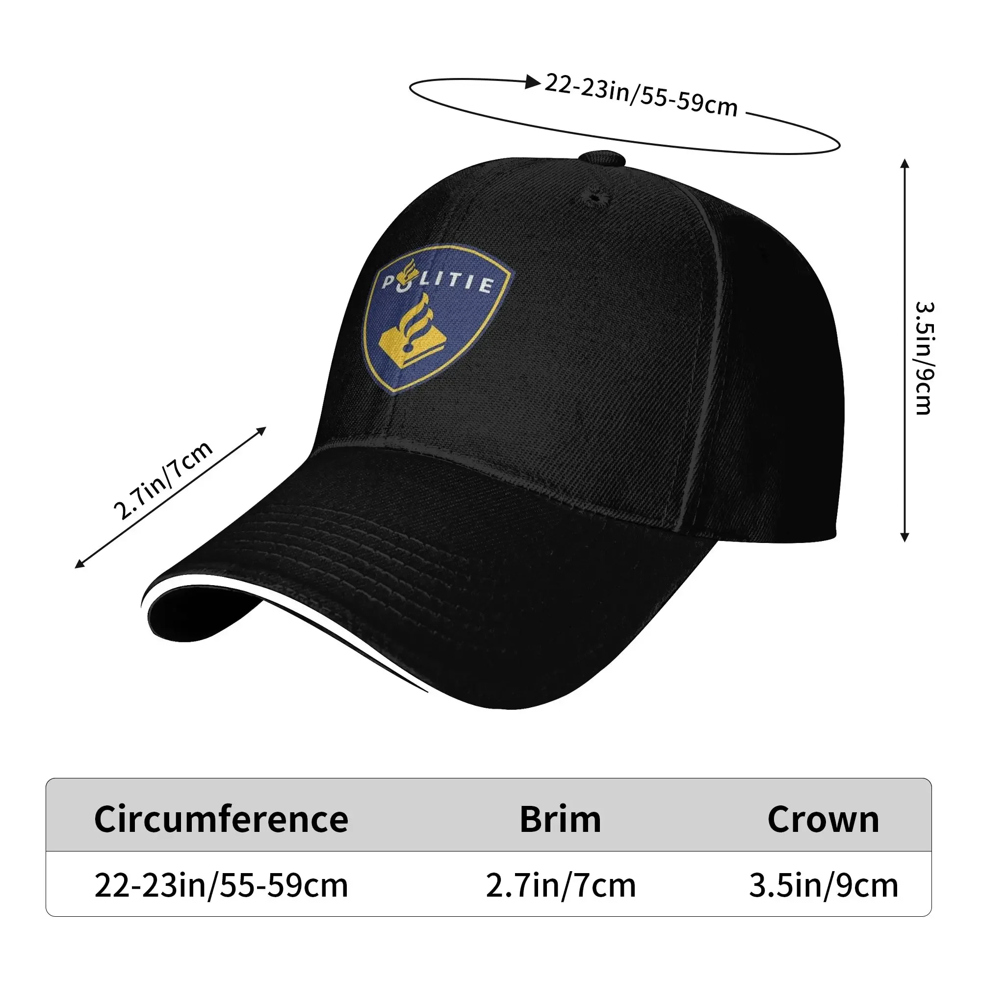 Netherlands National Police Corps Politie Patch Hunting Camping Trucker Hat For Couple Sunscreen Street Style Baseball Caps view 2
