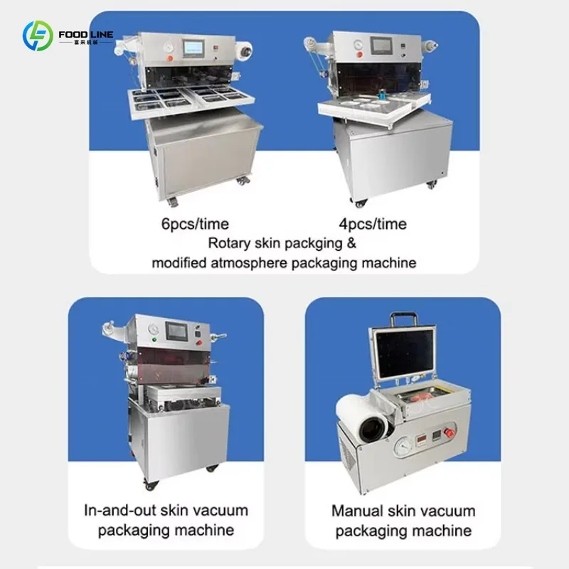 Customized Nitrogen Gas Flush Injection Vacuum Sealer Food Fruit Pack Tray Seal Map Modified Atmosphere Package Machine