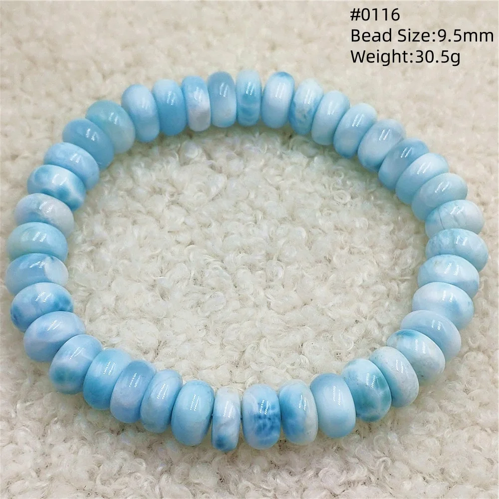 الطبيعية الأزرق لاريمار سوار المعداد الخرز والمجوهرات الأزرق لاريمار نمط المياه للنساء الرجال AAAAAAA