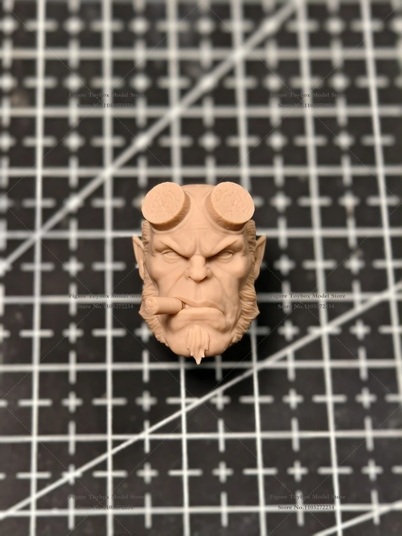 1/12 Scale Collectible Anime Hellboy White Model Head Sculpt Detachable Mini Cigar Accessory For ML Shf Mafex Mezco Body