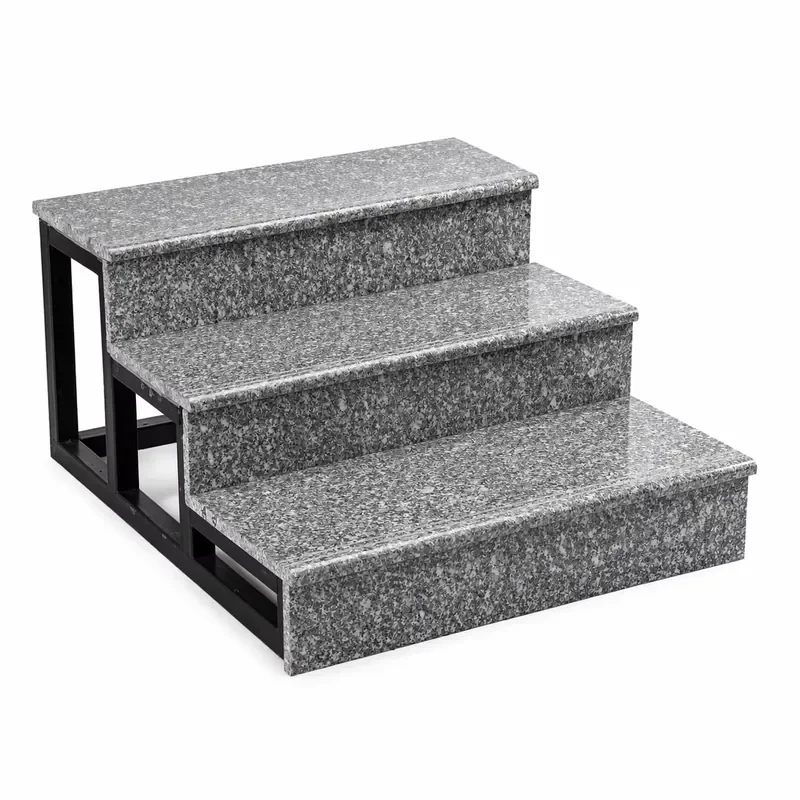 for Modern Grey Granite Stair Treads 18x300x1000mm Polished Surface Durable Interior Design