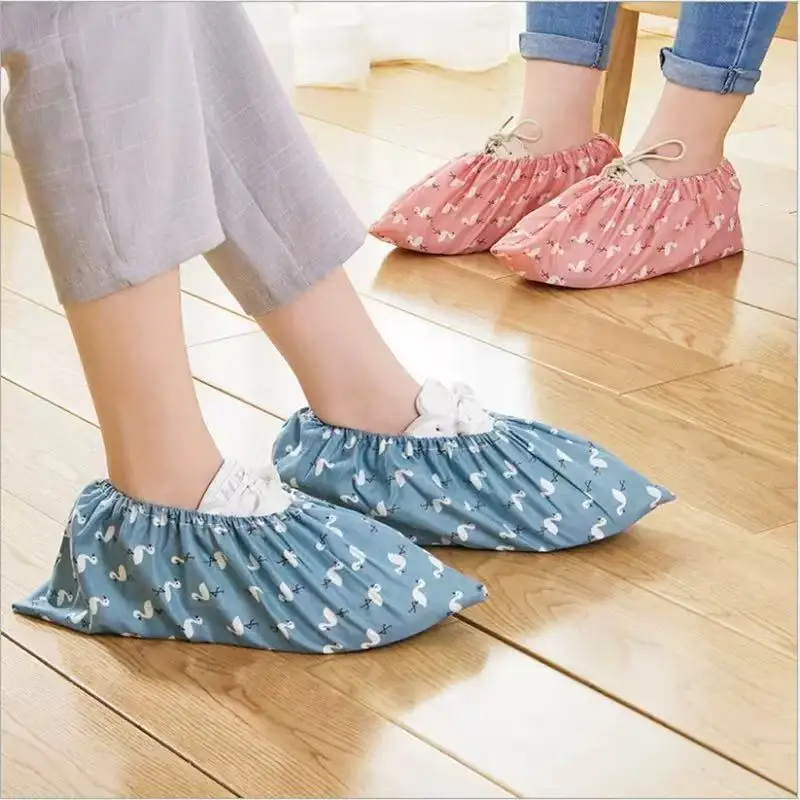 Washable Reusable Shoe Covers Dustproof Breathable Non-slip Indoor Overshoes for Home Student Room Daily Use