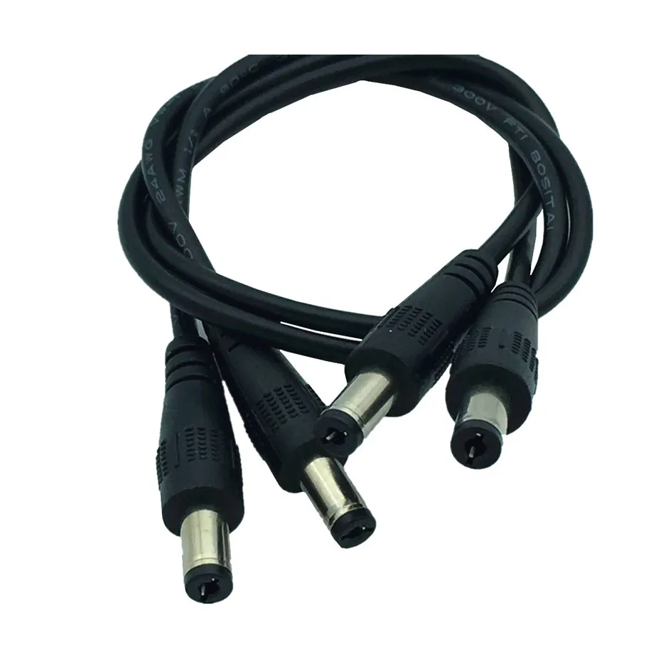 Cable de extensión de CC, conector macho a macho, 5,5x2,1, 5,5x2,1, macho a macho, color negro, 35cm