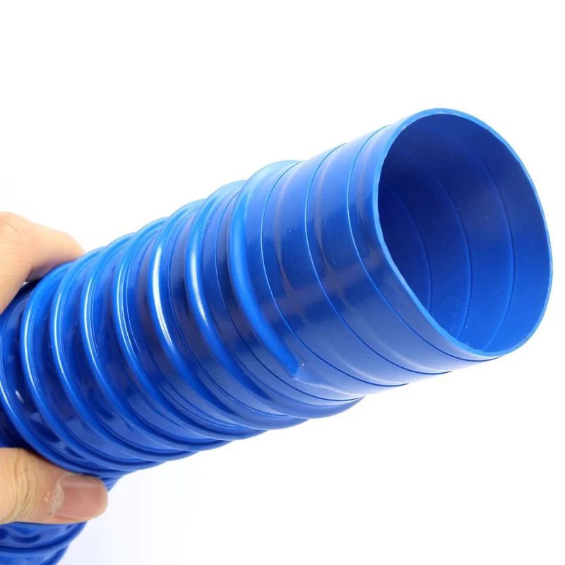 1Meter Blue PVC Dust Suction Pipe 30-100mm Flexible Hose Industrial Dust Removal Soft Connector Corrugated for Airflow