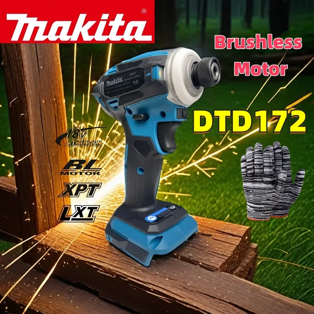 

Makita DTD172 180 NM Cordless Impact Driver 18V LXT BL Brushless Power Tools Motor Electric Drill Wood/olt/T-Mode Rechargeable