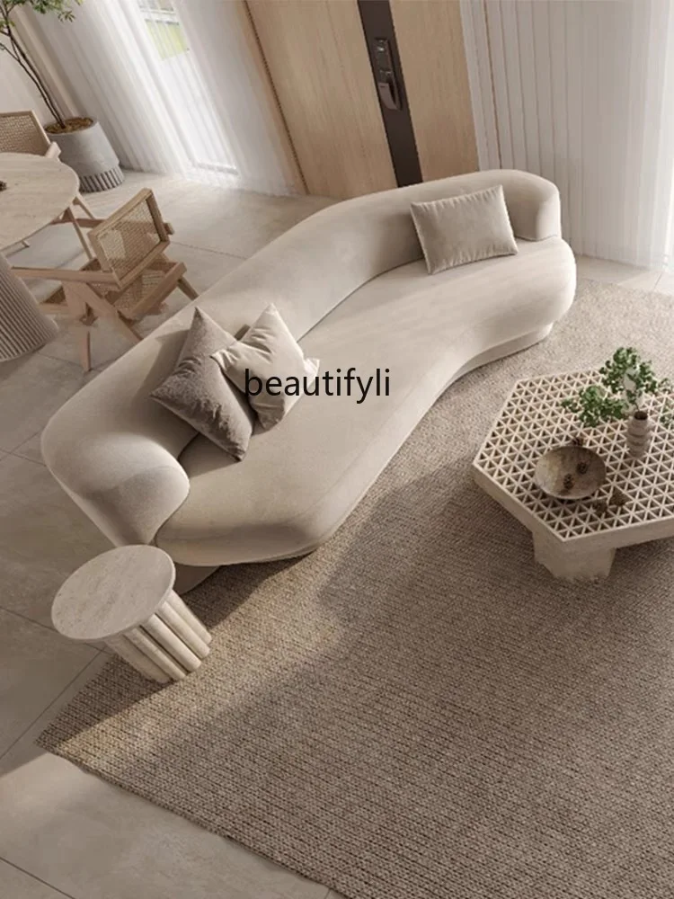 

Nordic curved small apartment, living room sofa minimalist creative solid color bedroom bedside hotel reception hall