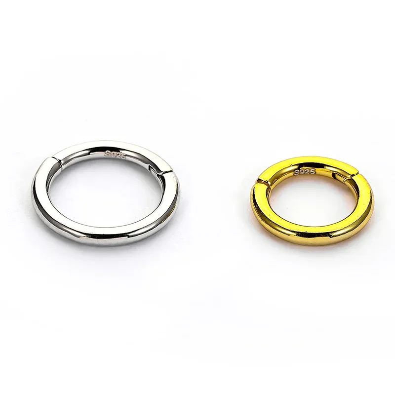 1PC 925 Sterling Silver  Piercing Rings for Cartilage Helix Rook Tragus Ear Lobe 16G Braided Arrow Nose Clicker 6mm/8mm