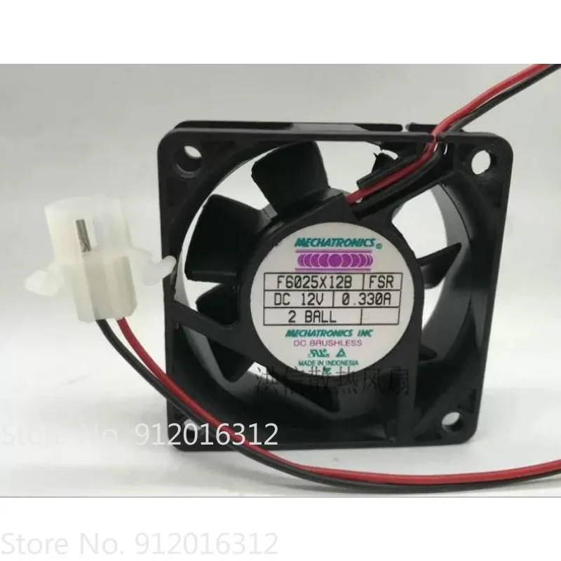 New Fan for MECHATRONICS F6025X12B FSR 12V 0.330A 6CM Cooling Fan 6025 60 * 60 * 25MM