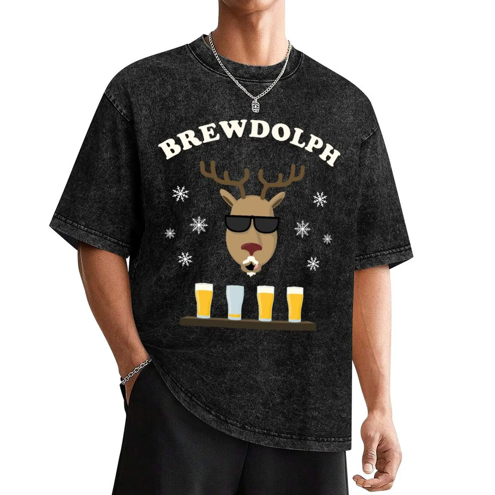 Brewdolph Christmas Reindeer Brew Dolph T-Shirt new edition Blouse shirts graphic Men's t shirts