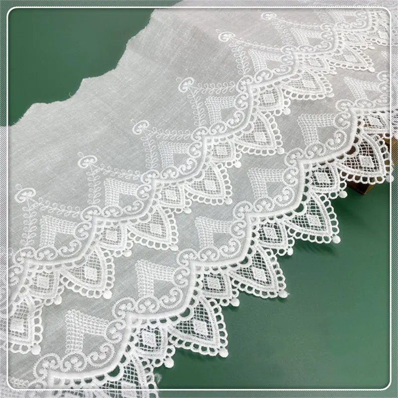 1 Meter Lace Trim 25cm Cotton Double-layer Milk Silk Thread Computer DIY Accessories Lolita Dress Embroidery Decorative