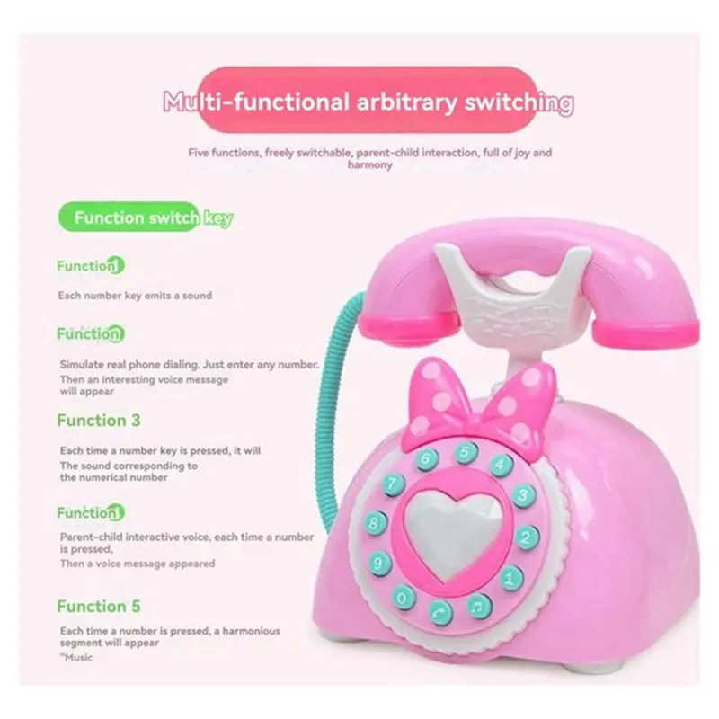 B24C-Birthday Gift Rechargeable Baby Music Landline For Early Learning Kids Pretend Play Educational