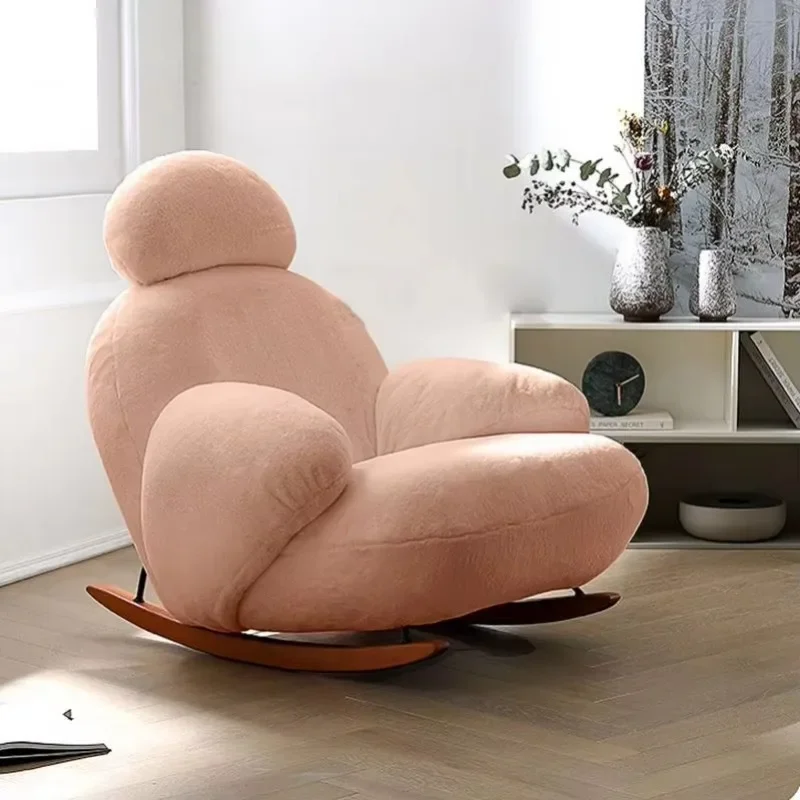 for Living Room Bedroom Home Office Hotel Modern Nordic Design Velvet Rocking Swing Chair, Custom Color Leisure Furniture