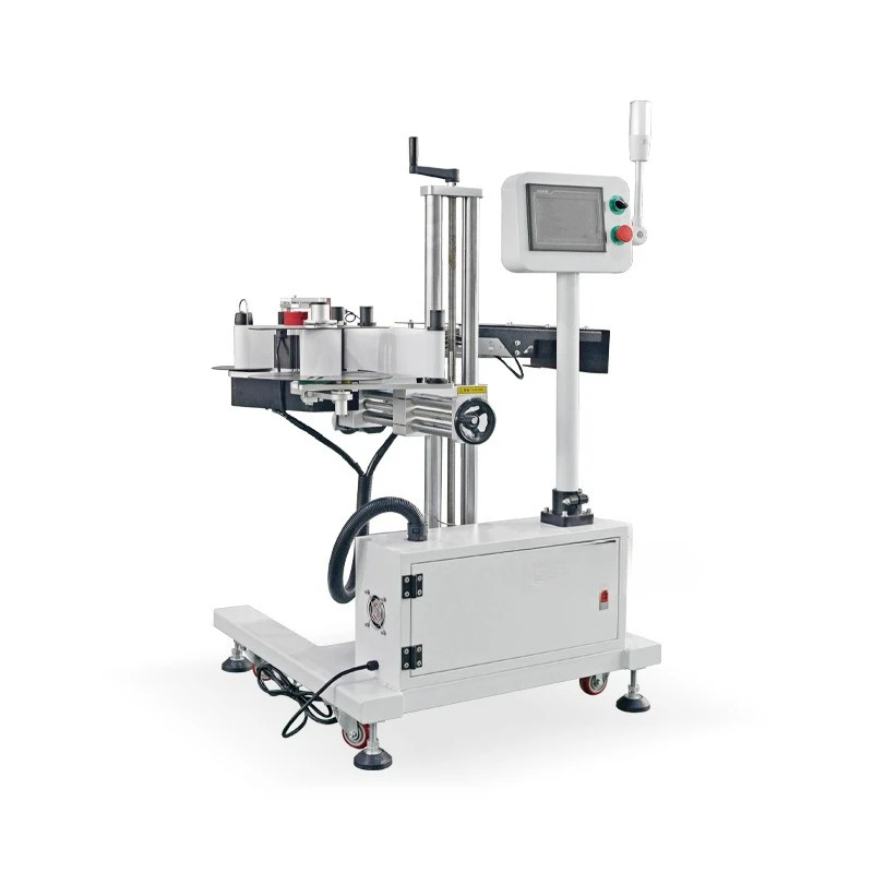 Carton sealing, labeling line, swing arm labeling machine