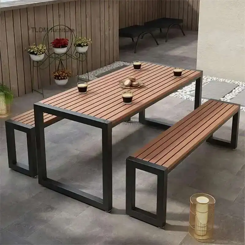 

Outdoor Balcony Patio Table and Chairs Set Outdoor Leisure Garden Three Piece Sets Household Waterproof and Sun Combination Z