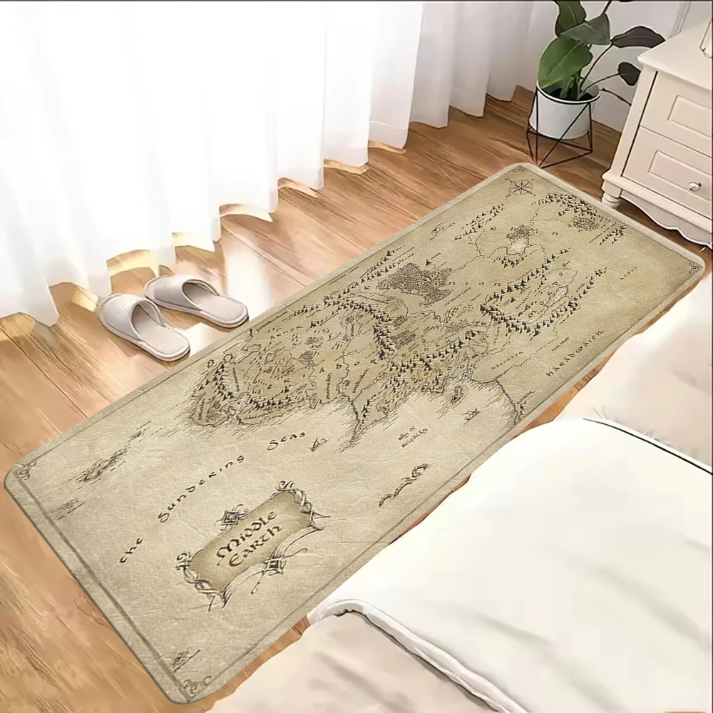 Middle Earth Map L-Lords of the R-Rings Print Carpet Rug for Living Room Corridor Bedroom Door Mat Kid Room Play Floor Mat Gifts