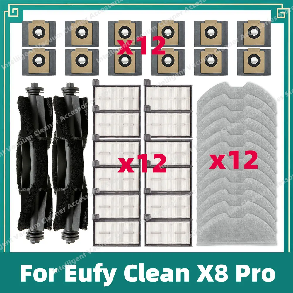 Compatible For Eufy Clean X8 Pro SES Main Brush Hepa Filter Mop Cloth Rag Dust Bag Accessories Replacement Parts