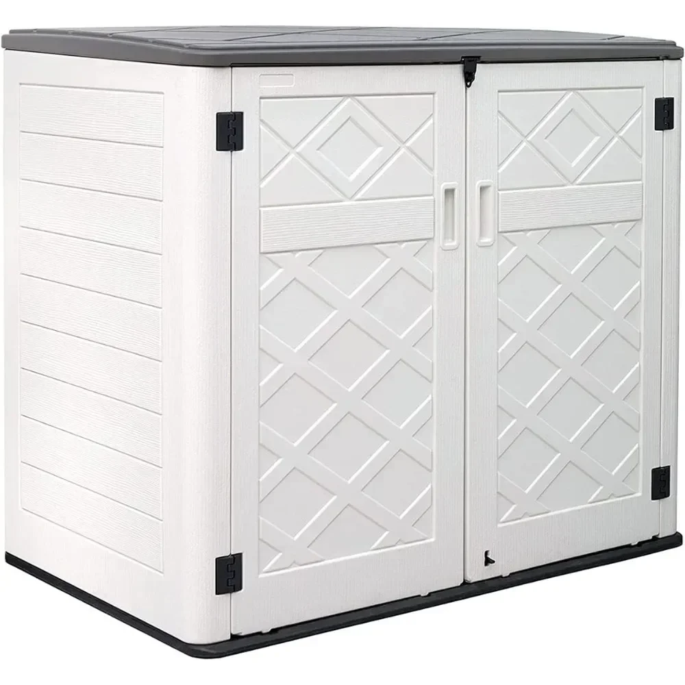 Larger Outdoor Storage Shed Weather Resistance, Horizontal Storage Box Waterproof for Garden, Patios, Backyards