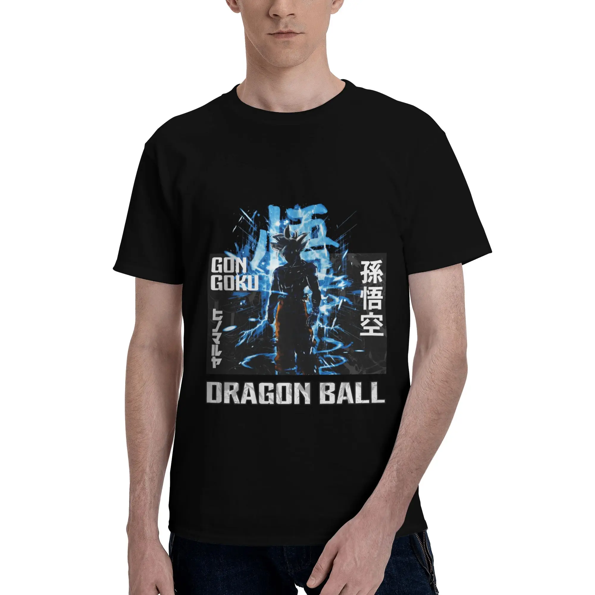 Camiseta Bandai Dragon Ball para hombre, camiseta Goku Crazy, camiseta de manga corta, 100% algodón