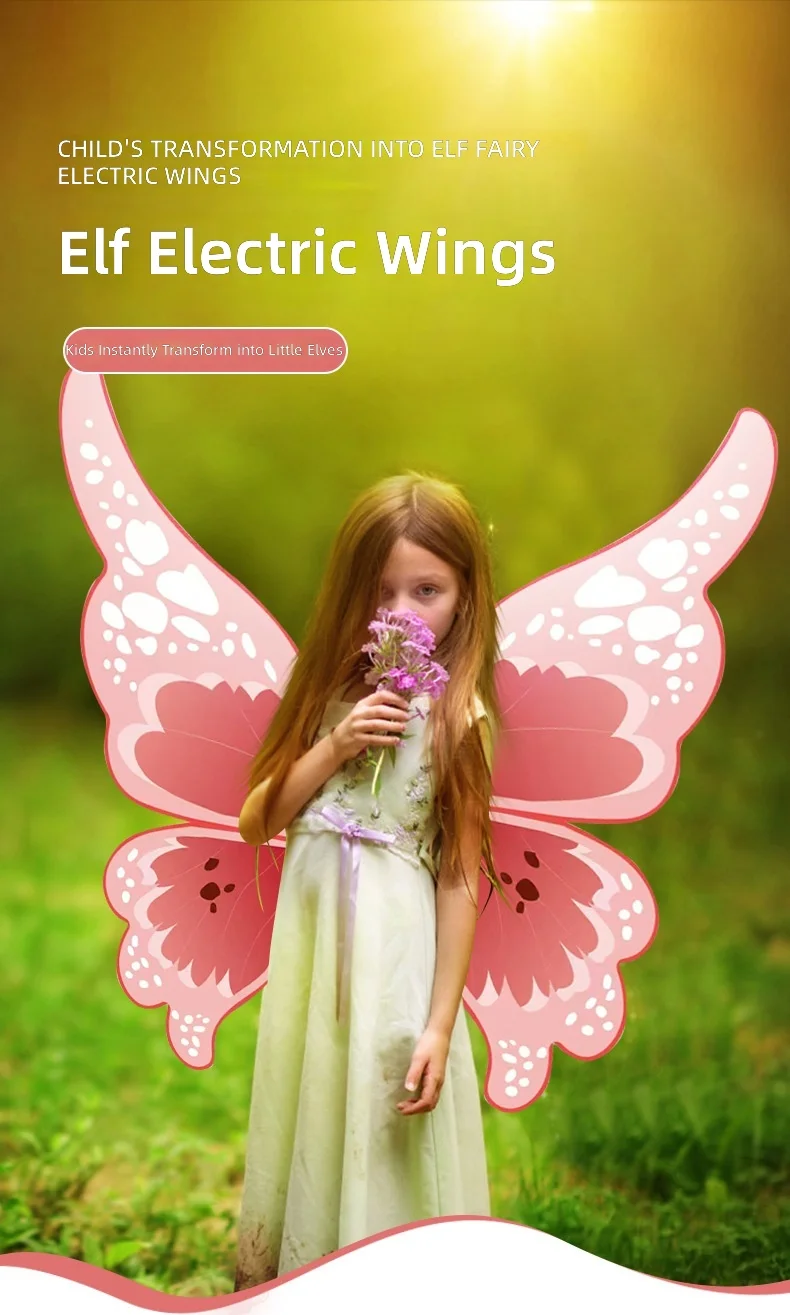LED Light Up Electric Wings, Colorful Pet Dog Toy, Kids Dinosaur Christmas Wing Costume, Glowing Back Accessory view 4