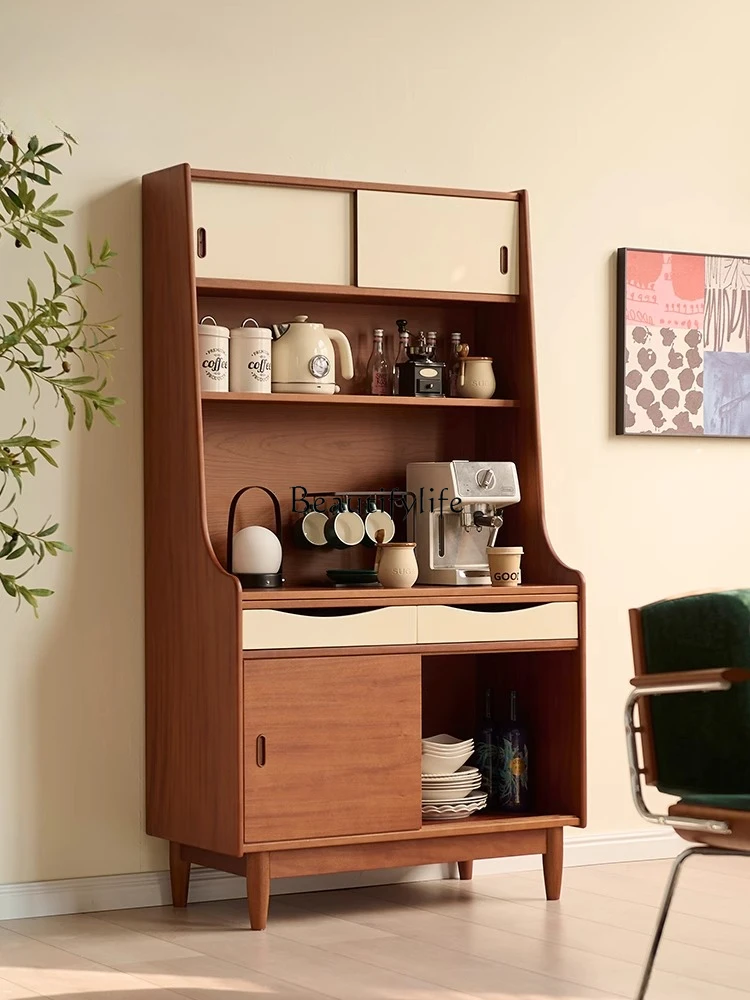 

02-Middle-ancient style solid wood dining side cabinet, locker, restaurant multi-functional storage cabinet, storage tea cabinet