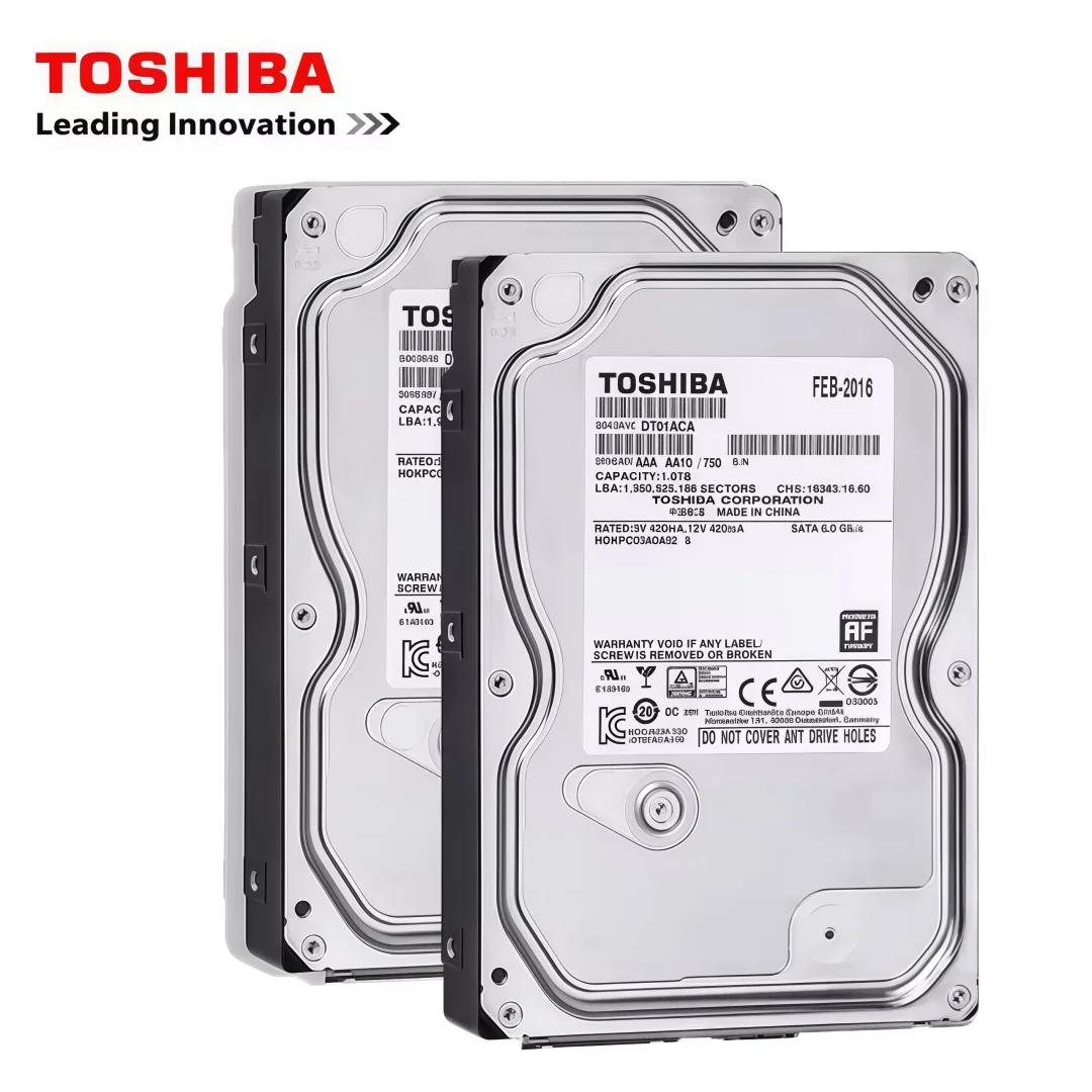 Oryginalny dysk twardy Toshiba 3.5" do montażu wewnętrznego, mechaniczny, 4TB 2TB 1TB 500GB SATA3 6Gb/s HDD 5400-7200RPM do komputerów stacjonarnych i monitorów. — 2