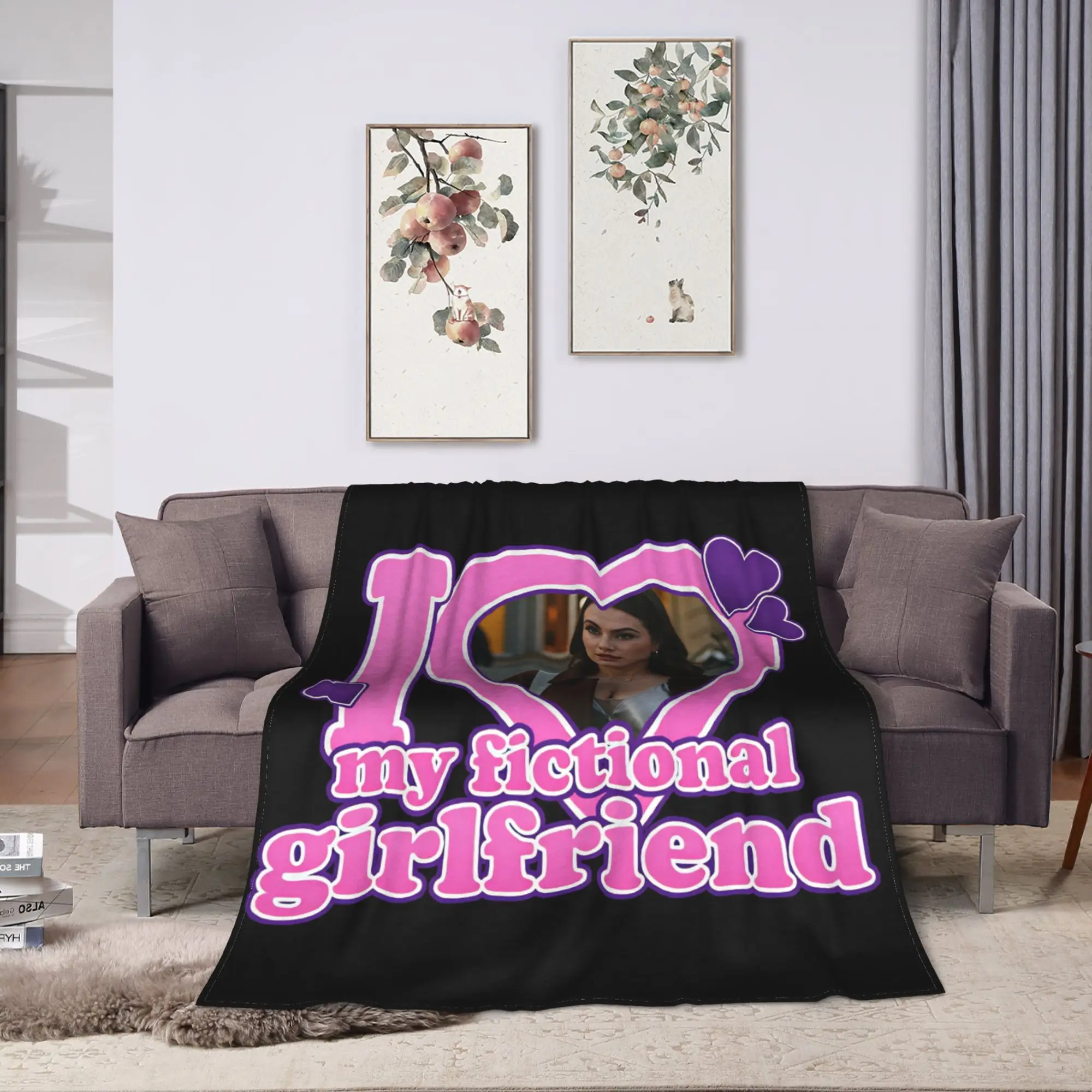 Scribble Girlfriend Poster Hannah Wells Off Campus Throw Blanket Warm Aesthetic Blanket  For Living Room Car Flannel Bed Cover