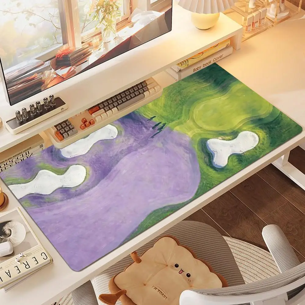 Minimalist Abstract Liquid Swirl Color Art Print Large Gaming Mouse Pad, Non-Slip Rubber  xxl rubber keyboard mouse carpet