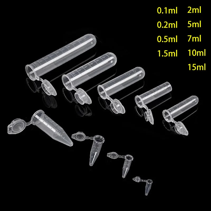 Tubo plástico do centrifugador do laboratório, tubo de teste do EP, tubo do PCR para amostras do vírus, experiência da escola, 0.1-15ml