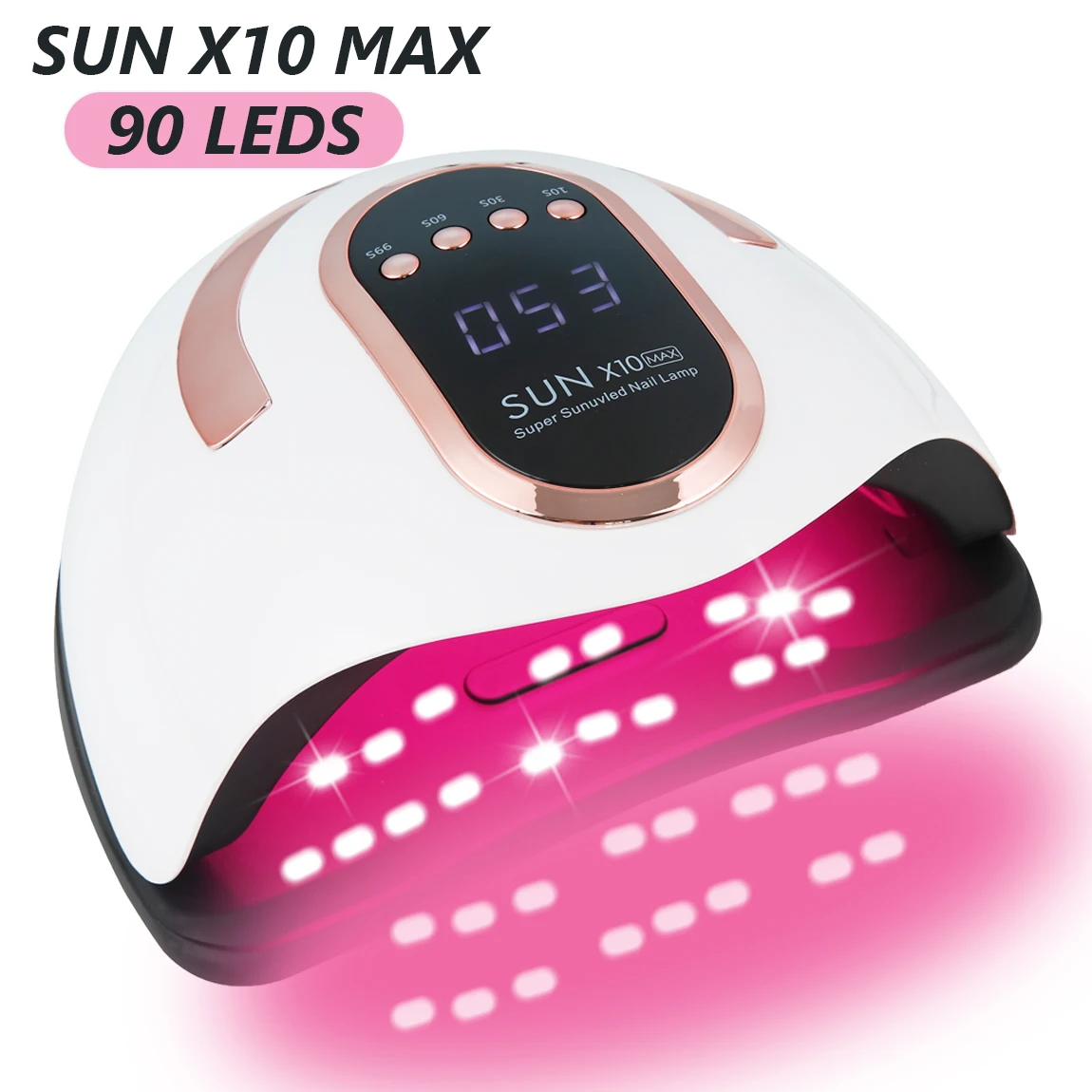 

Профессиональная сушилка для ногтей с 90 лампами и бусинами, УФ/светодиодная, с экраном дисплея, 4 вида времени, инструменты для быстрой отверждения геля для ногтей