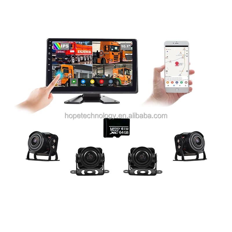 

CMSV6 GPS 10,1-дюймовый IPS сенсорный экран MDVR GPS 4G Сетевой видеорегистратор 4-канальные автобусы Видеорегистратор