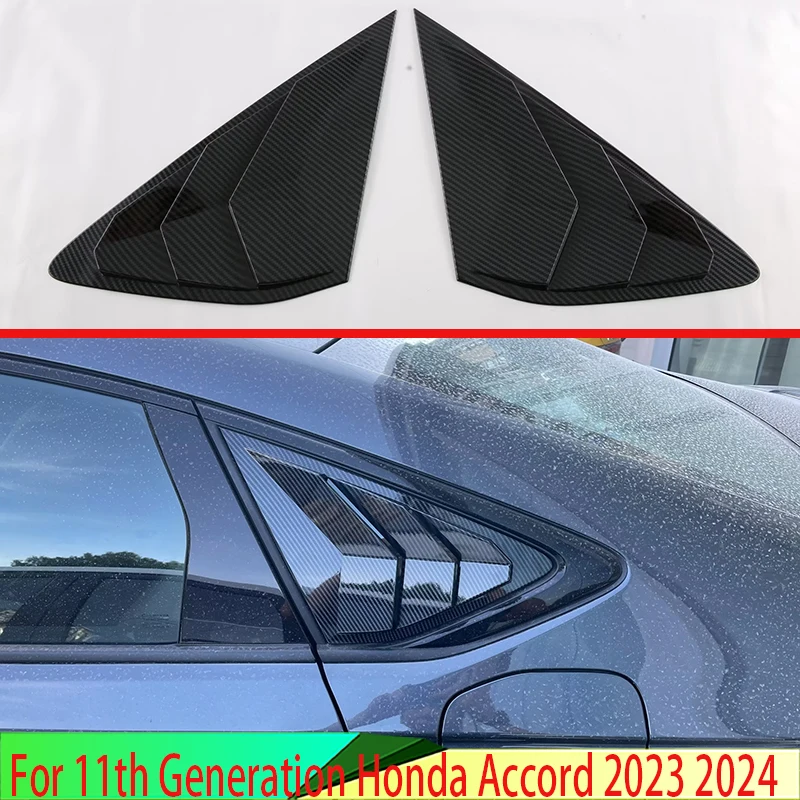 For 11th Generation Honda Accord 2023 2024 ABS Chrome Side Door Rear View Window Spoiler Cover Trim Insert Garnish Bezel