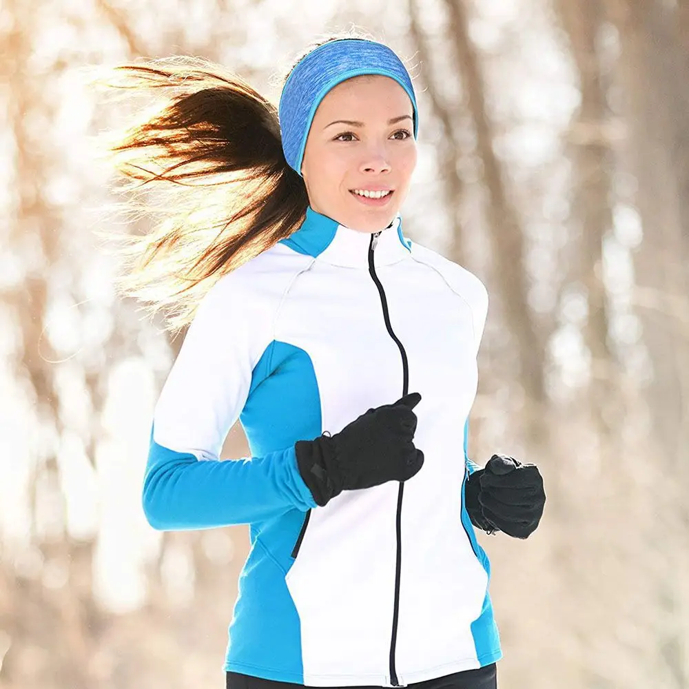 Outdoor Sport Haar Schweiß Fleece Ohr Abdeckung Frauen Männer Laufende Stirnband Ohr Wärmer Winter Schweißband Ohrenschützer Yoga Stirnband – Detail 8