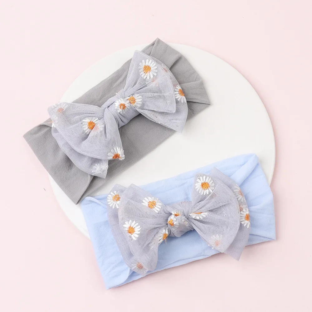 

New Baby Nylon Headband Soft Rabbit Bowknot Turban Hair Bands for Children Girls Elastic Headwrap Hair Accessories