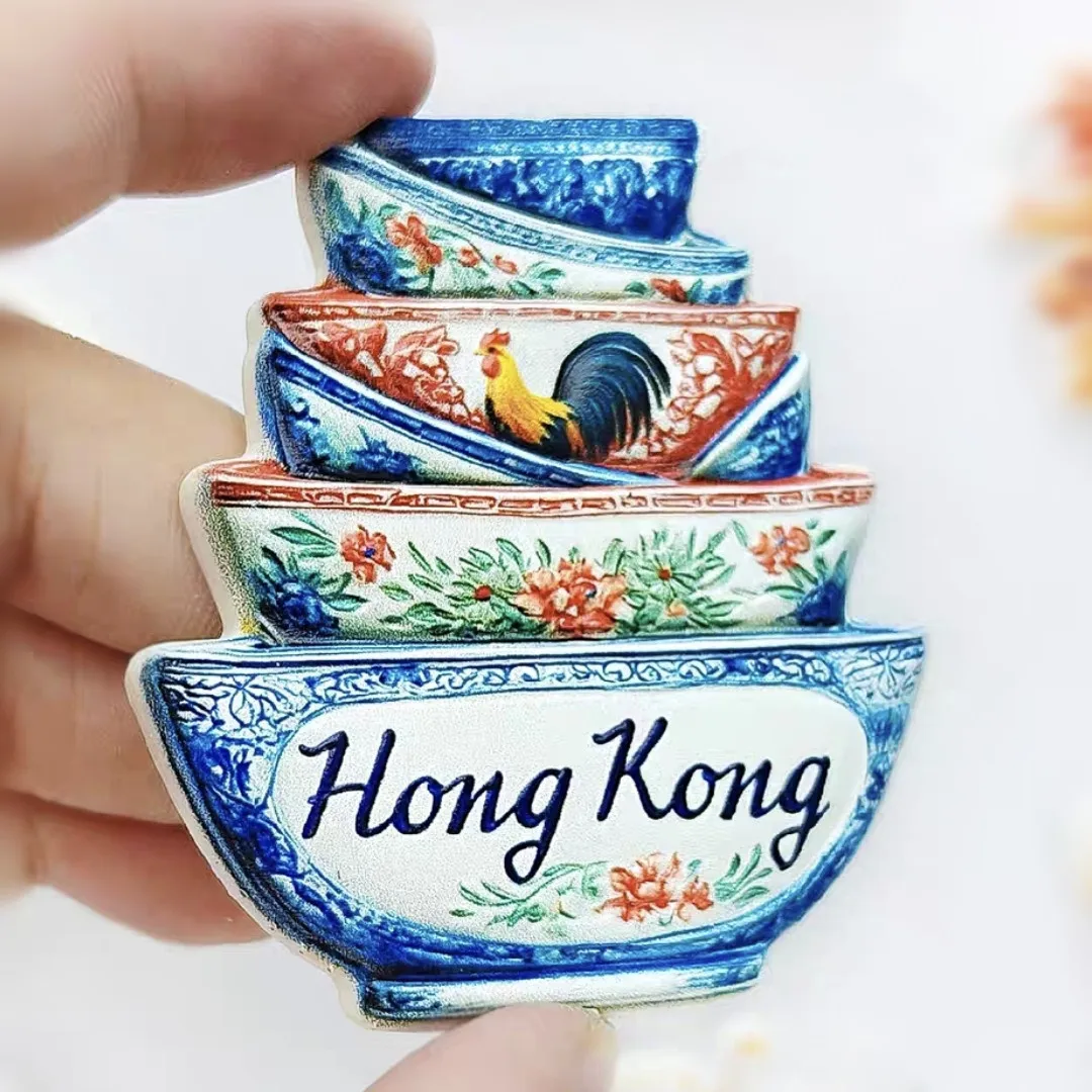 Asia HongKong Resin 3D Fridge Magnets Tourism Souvenir Refrigerator Sticker Handicraft Gift Decoration Articles