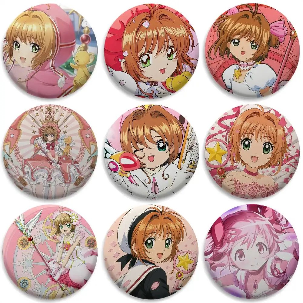 

S-sakura Kinomoto Cute Anime Badges Round Exquisite Badge Brooches Creative Pins For Clothes Hat Backpack Gift Accessories